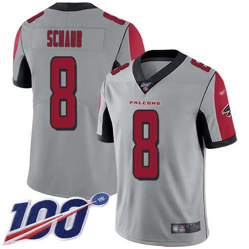 Atlanta Falcons Limited Silver Men Matt Schaub Jersey NFL Football #8 100th Season Inverted Legend